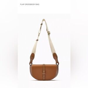 Zara Tan Crossbody Bag with Cream Strap